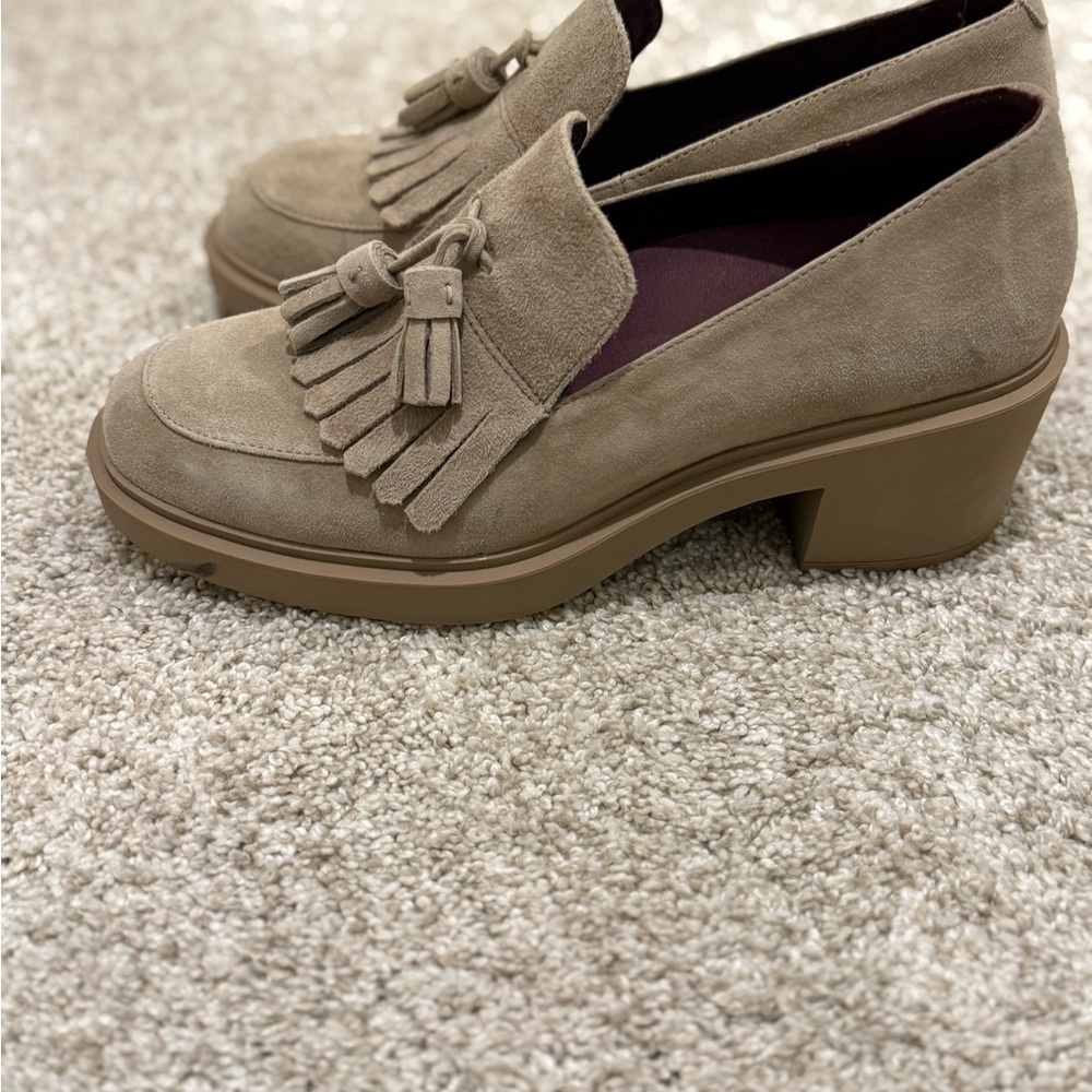 AEROSOLES Taupe Suede Tassel Loafers - Picture 3 of 4